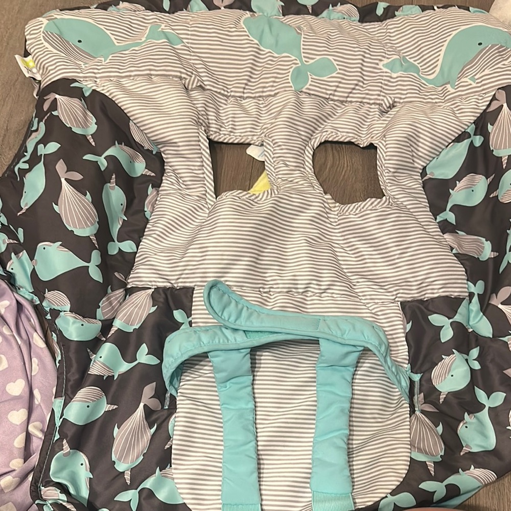 Whale Print Baby shopping cart cover